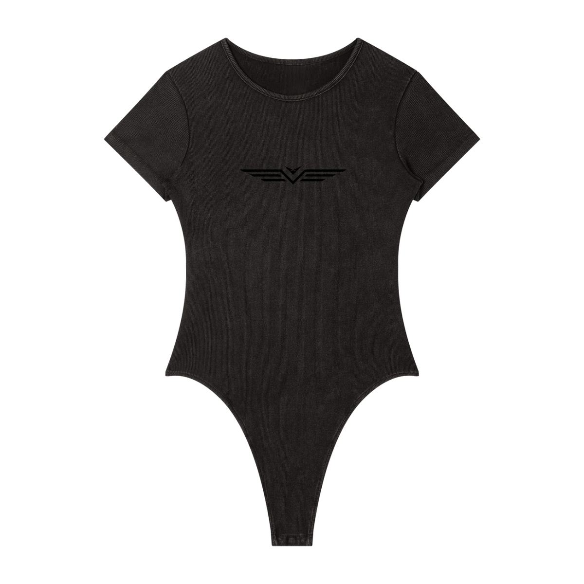 Body Col Rond Délavé Neige — Glyphe Noir