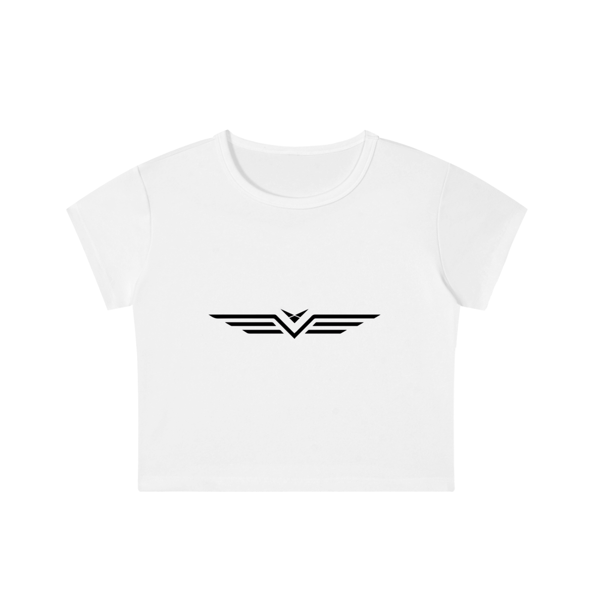 Crop Tee Délavé Neige — Glyphe Noir