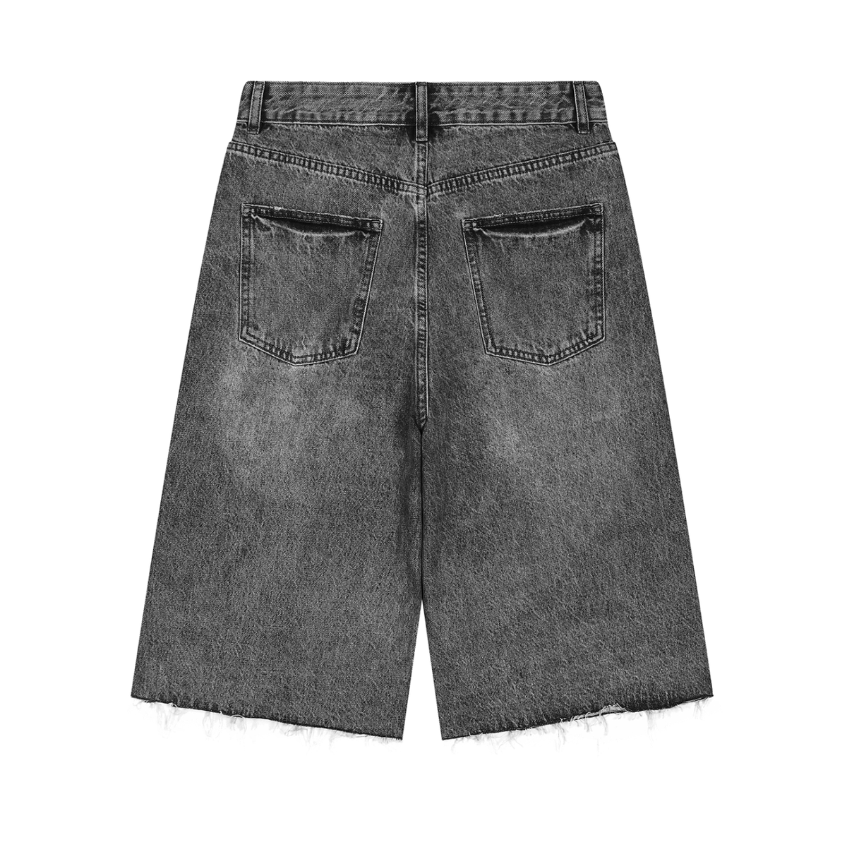 Short en Jean Wide Leg Délavé — Signature Rouge