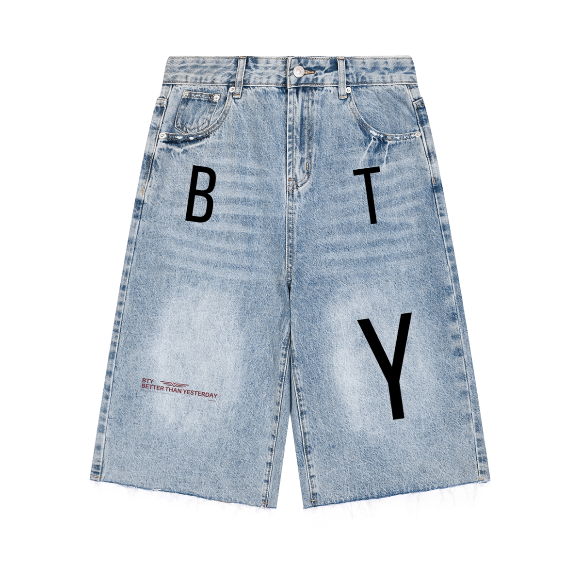 Short en Jean Wide Leg Délavé — Étendard