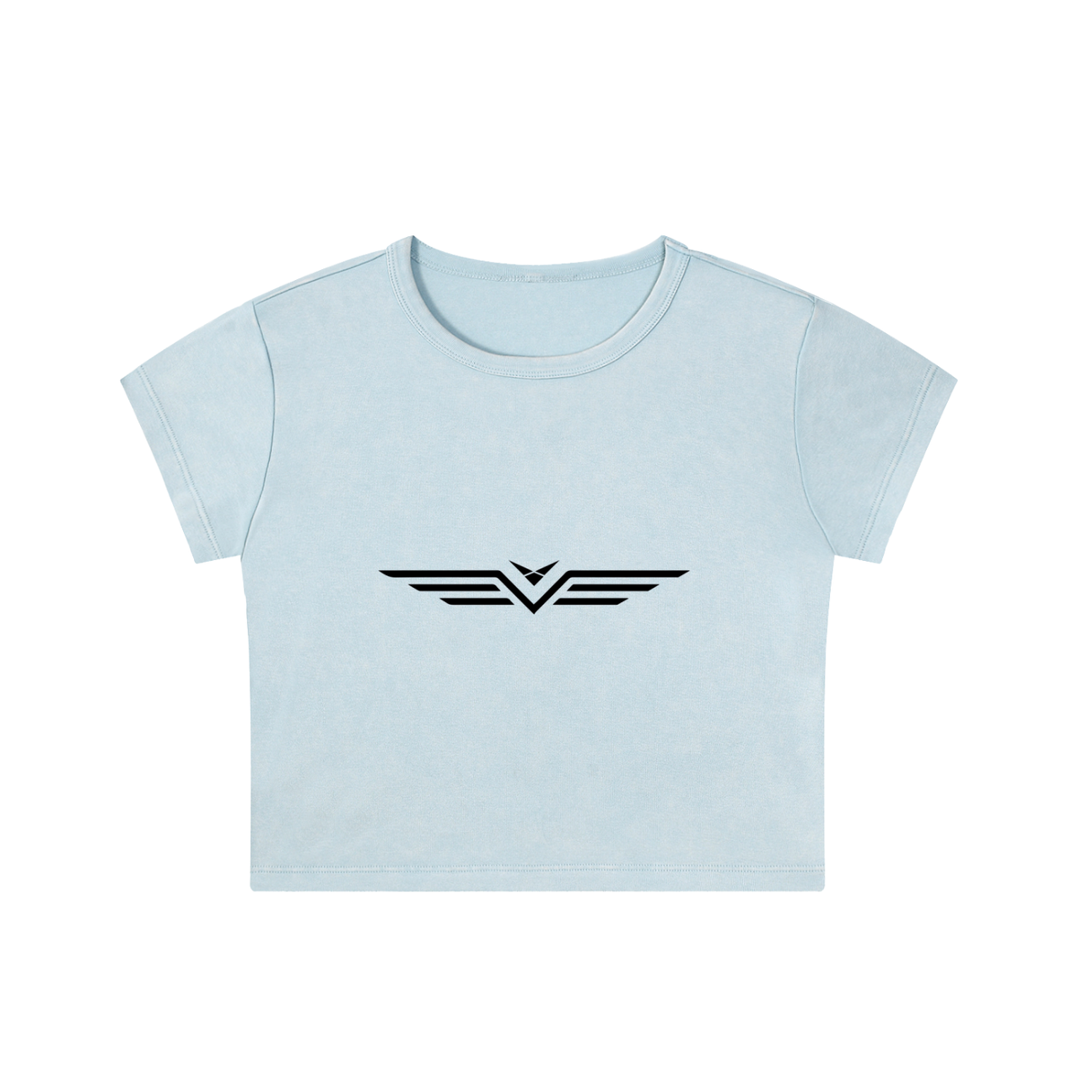 Crop Tee Délavé Neige — Glyphe Noir