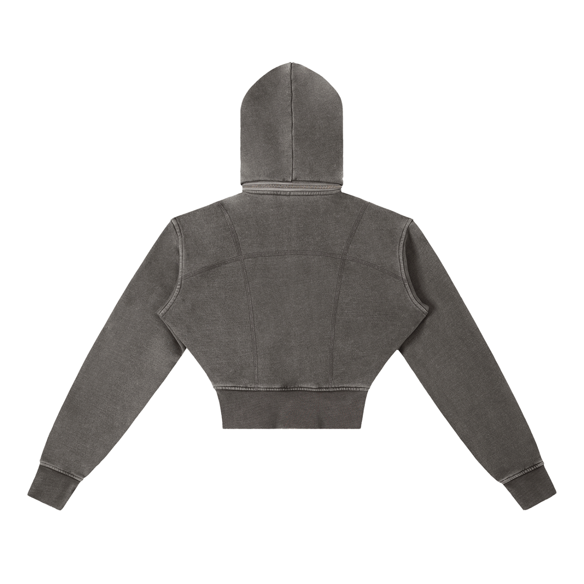 Hoodie Crop Molleton Délavé Vintage