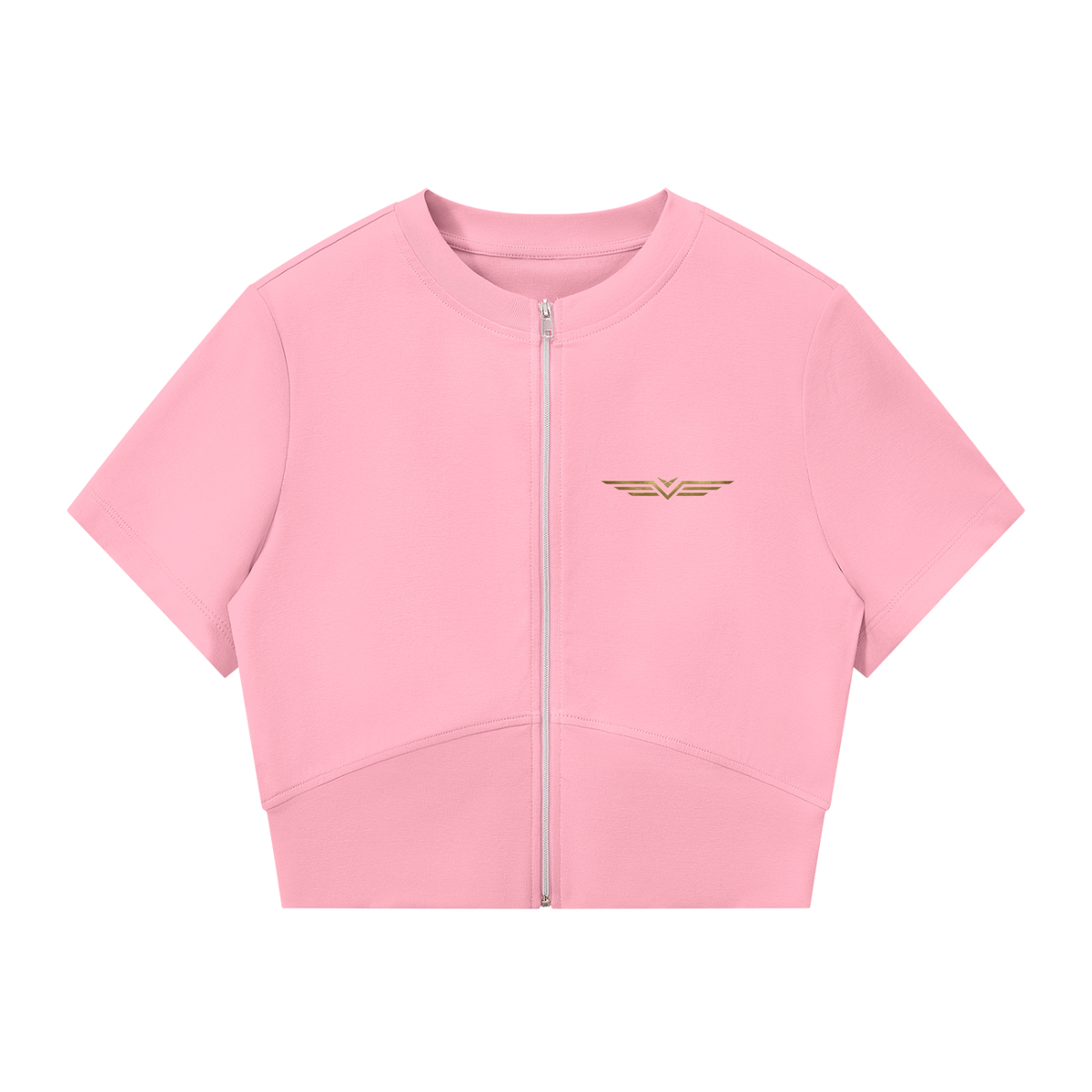 Crop Tee Zippé Découpes