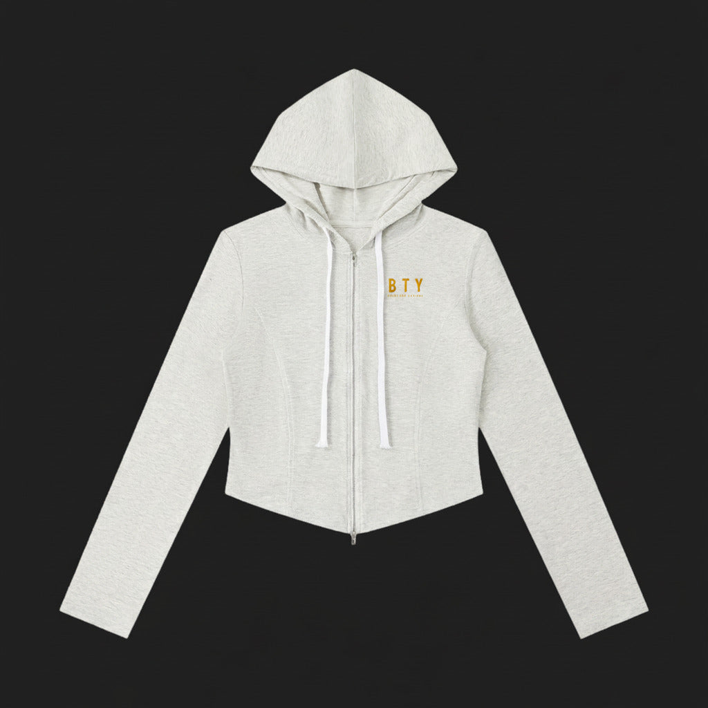 CADENCE — Hoodie zip crop BTY, vue de face