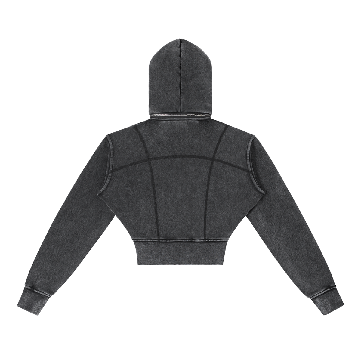 Hoodie Crop Molleton Délavé Vintage