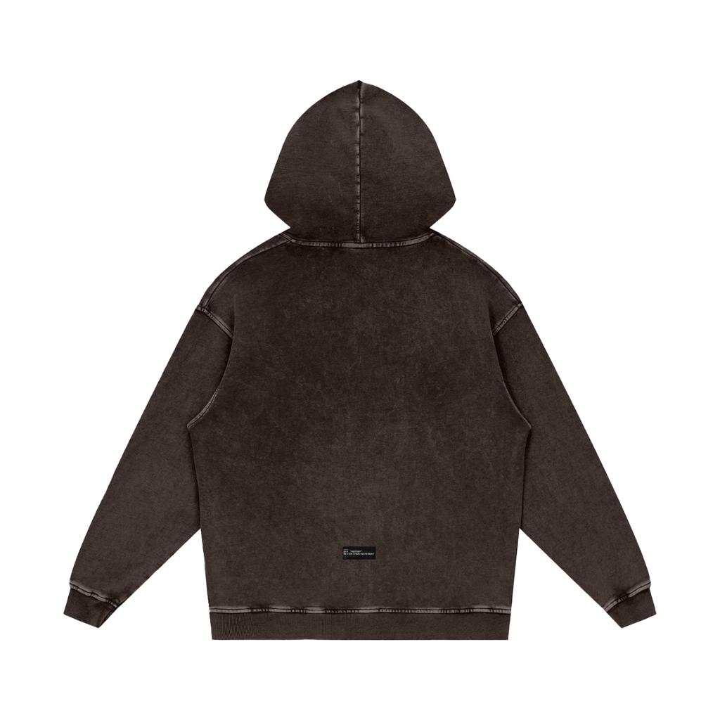 Hoodie Ample Délavé Neige — Manifeste