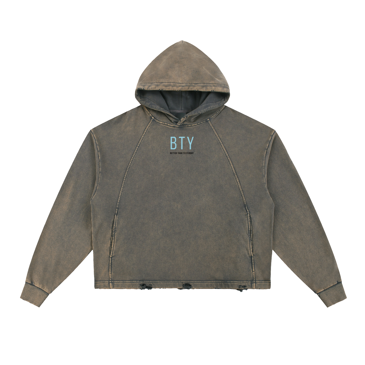 Hoodie Délavé Bords Francs — Signature