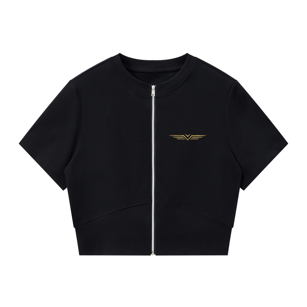 Crop Tee Zippé Découpes