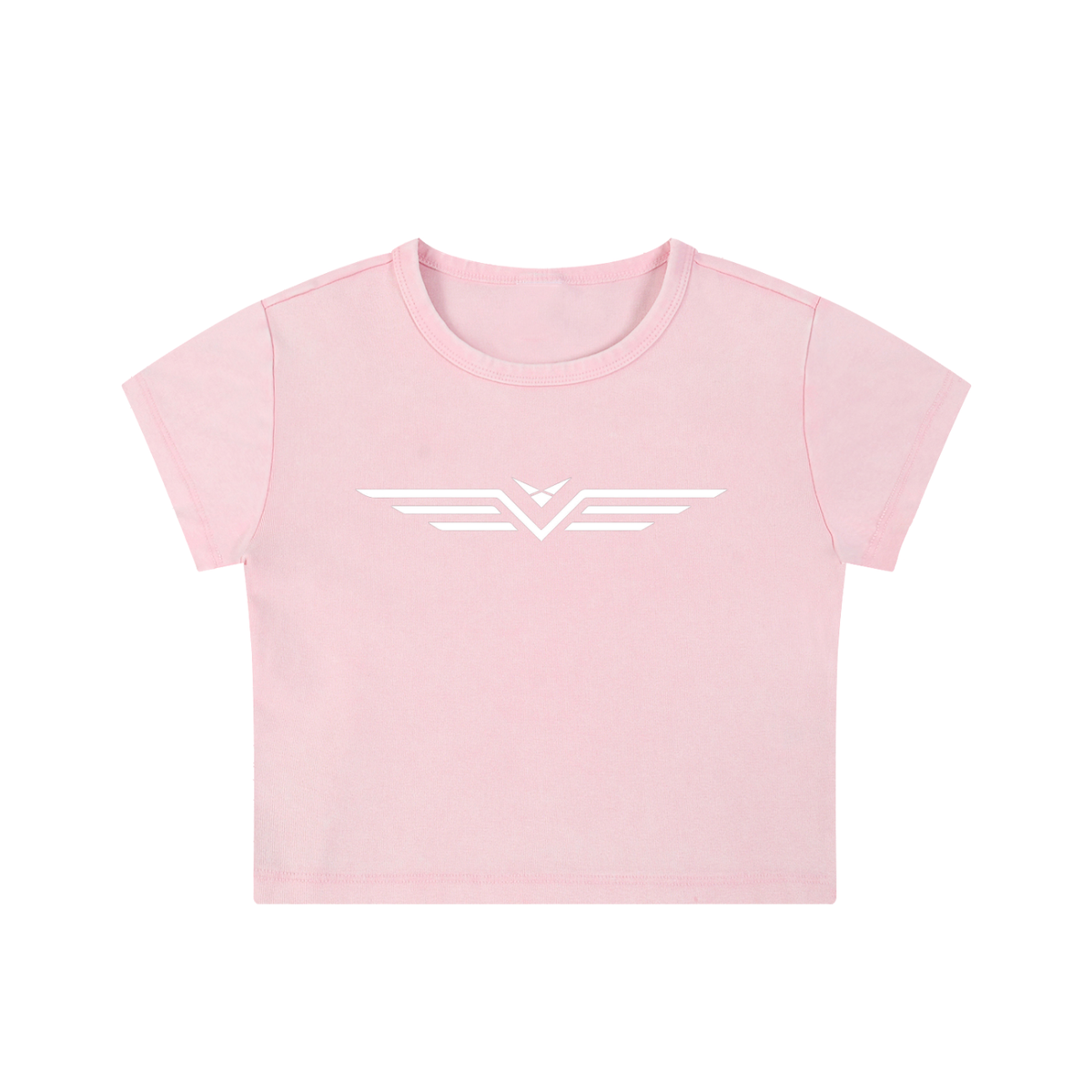 Crop Tee Délavé Neige — Glyphe Blanc