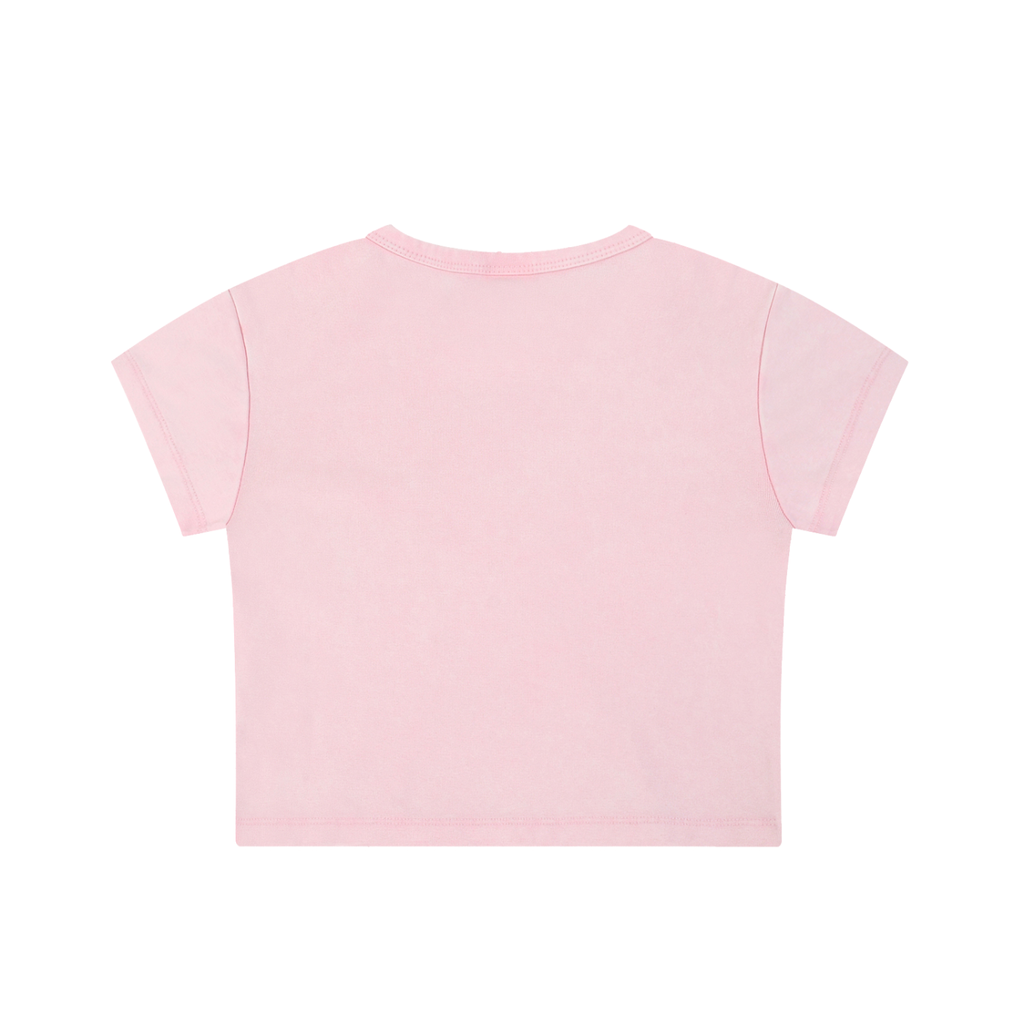 Crop Tee Délavé Neige — Glyphe Blanc