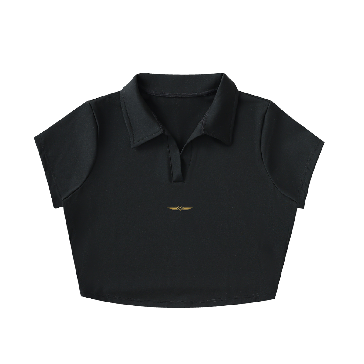 Crop Polo Col V — Glyphe Or