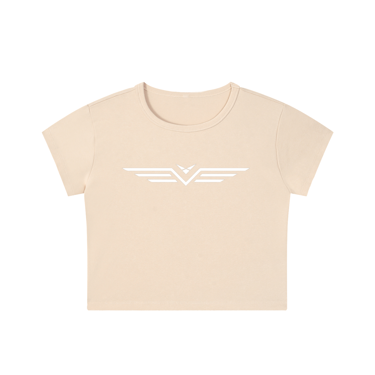 Crop Tee Délavé Neige — Glyphe Blanc