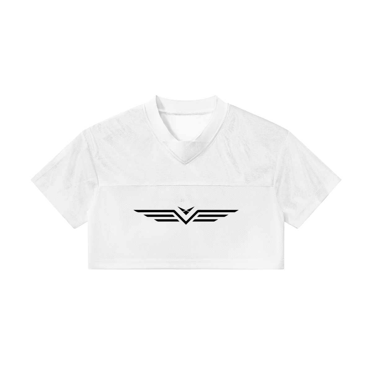 Crop Jersey Col V Ajouré