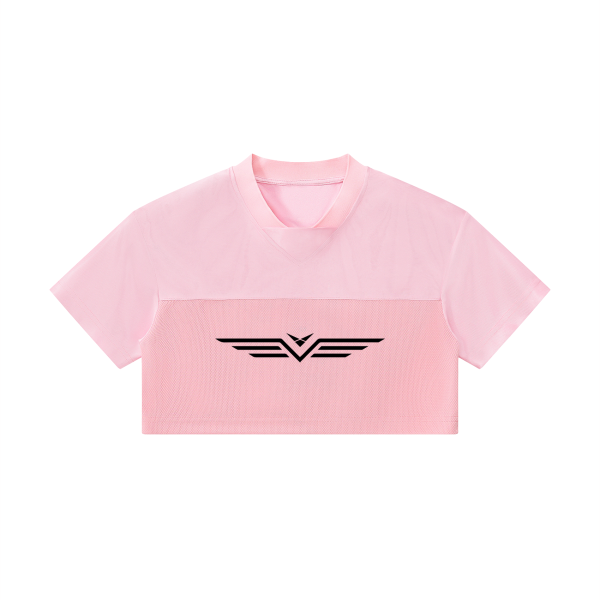 Crop Jersey Col V Ajouré