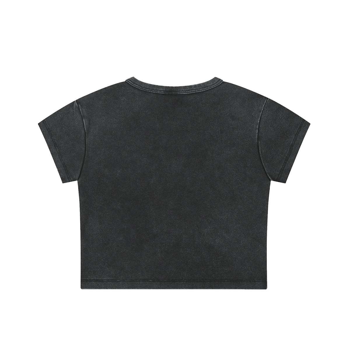 Crop Tee Délavé Neige — Glyphe Noir