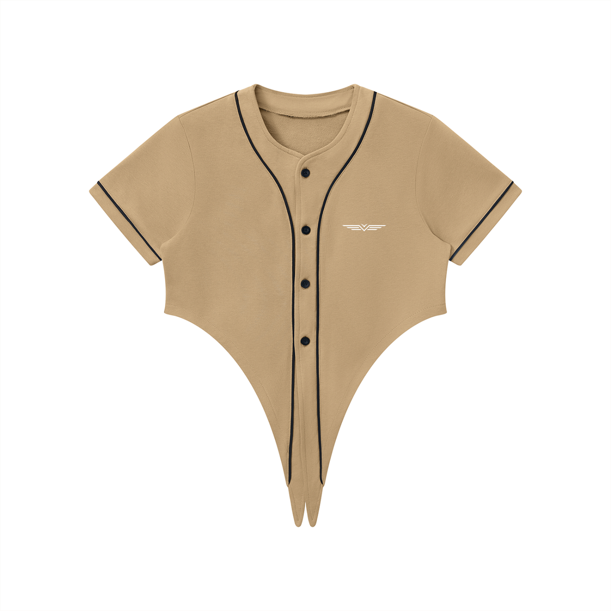 Crop Jersey Baseball Passepoilé