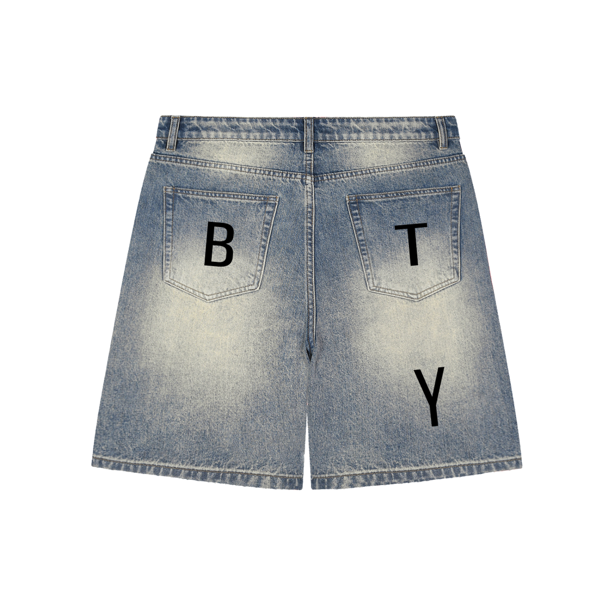 Short en Jean Baggy Délavé Usé