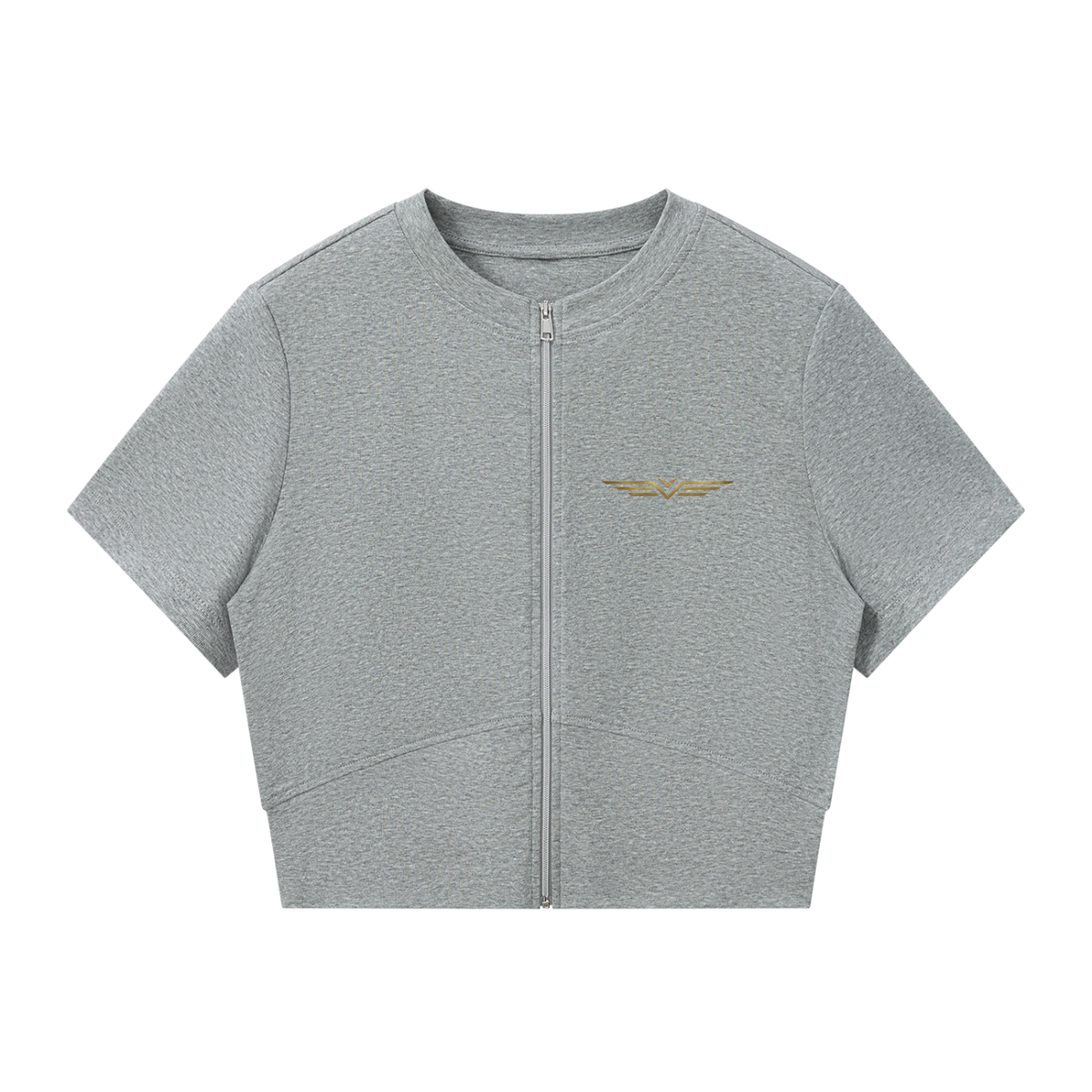 Crop Tee Zippé Découpes