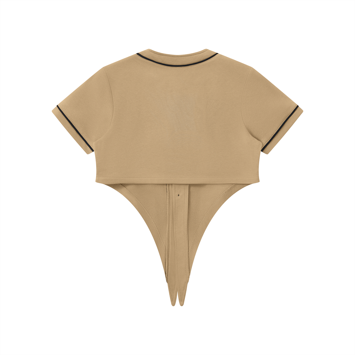 Crop Jersey Baseball Passepoilé