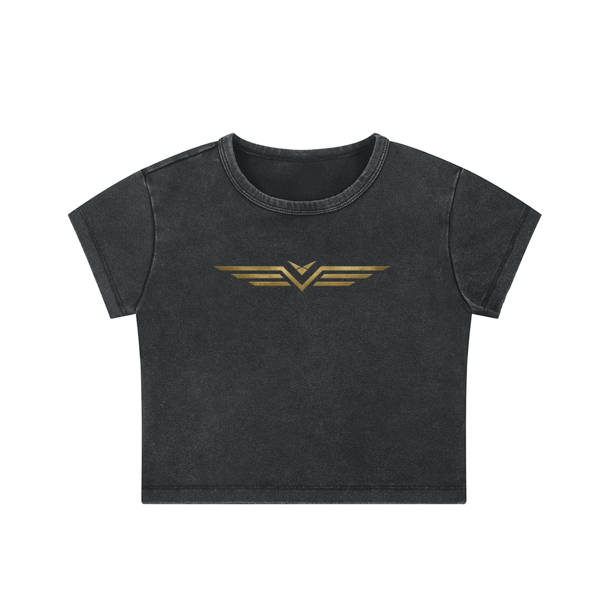 Crop Tee Délavé Neige — Glyphe Or