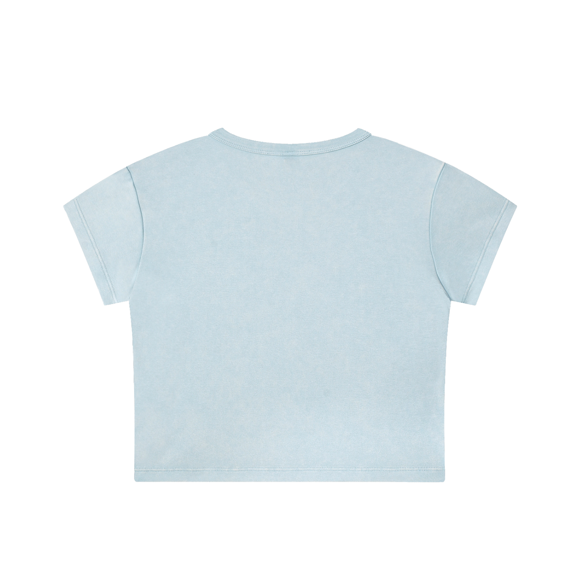 Crop Tee Délavé Neige — Glyphe Noir