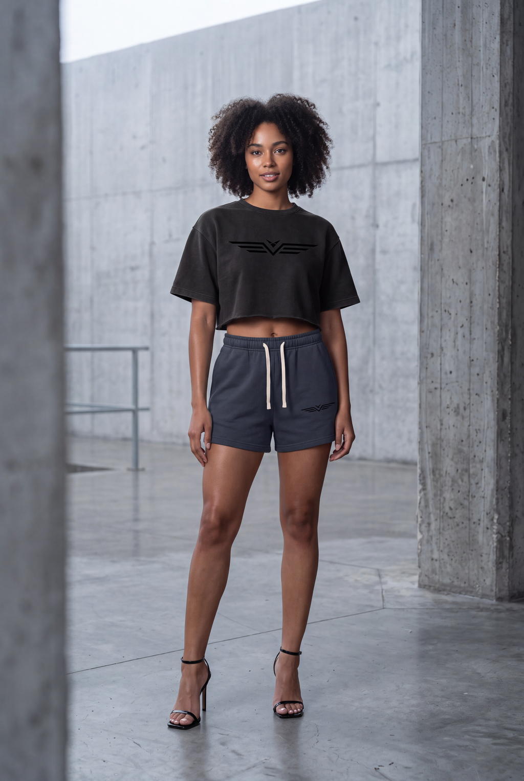 Short Molleton à Cordon — Glyphe Noir