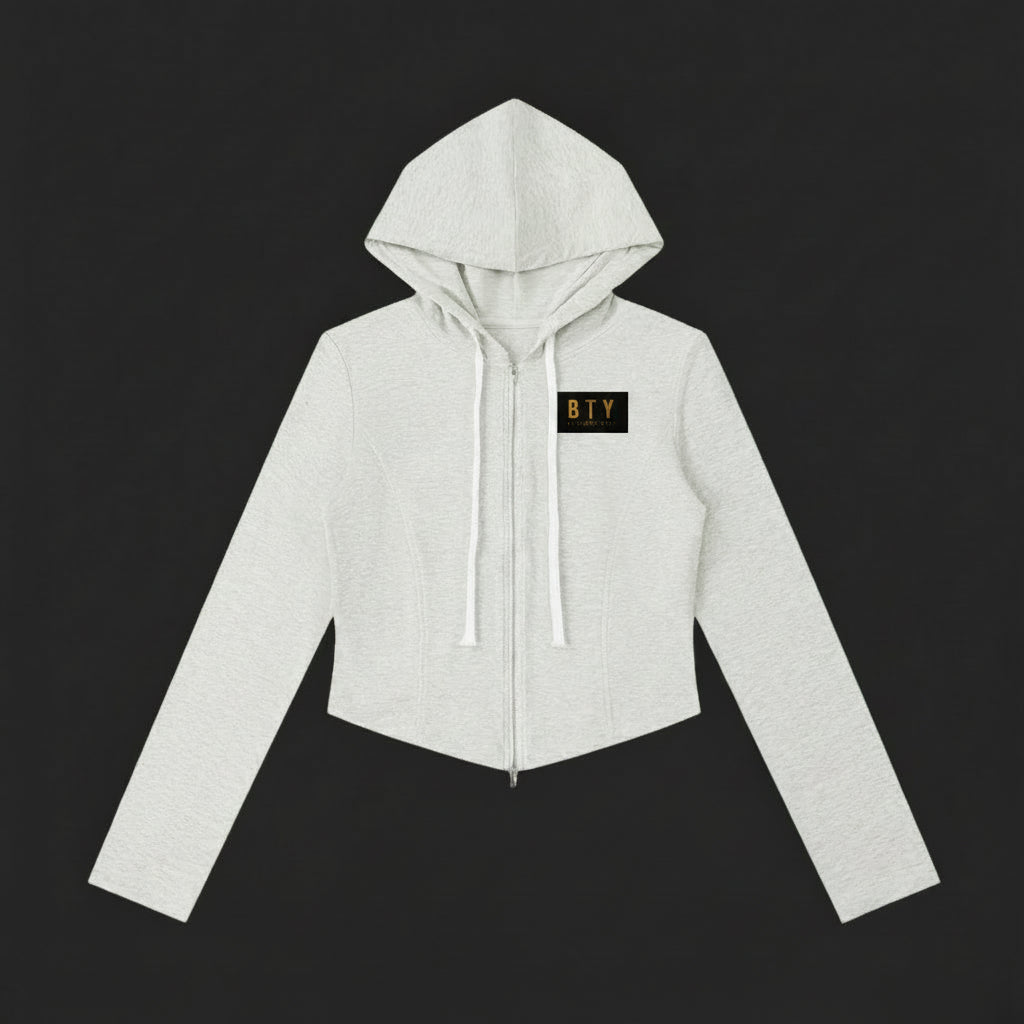 CADENCE — Hoodie Zip Crop, fond Carbon Steel