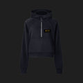 GARDE — Hoodie Crop Demi-Zip BTY sur fond carbone