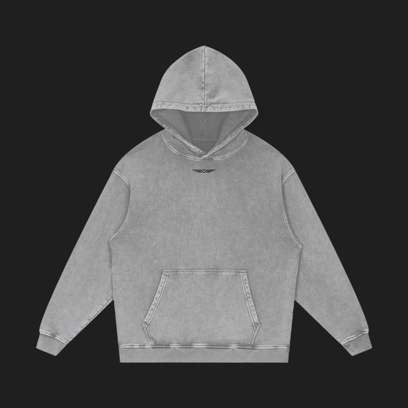 GARDE — Hoodie Délavé Light Gray BTY sur fond carbone
