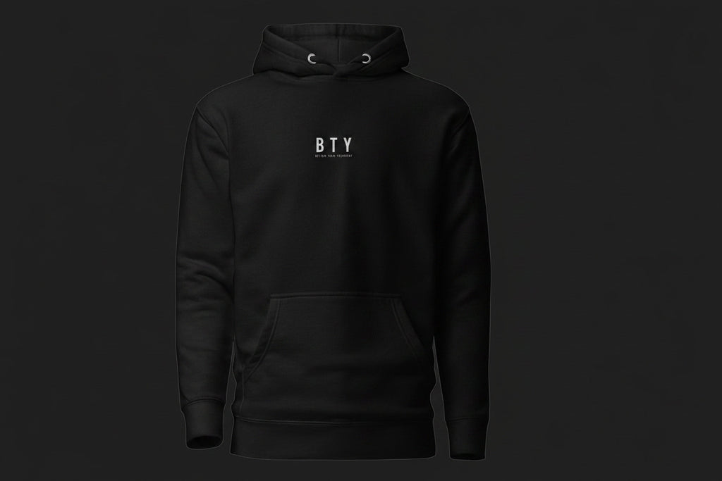 GARDE — Hoodie Premium BTY sur fond carbone