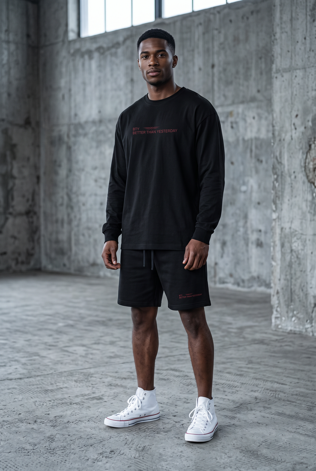 Tenue complète BTY Concept portée — streetwear athlétique