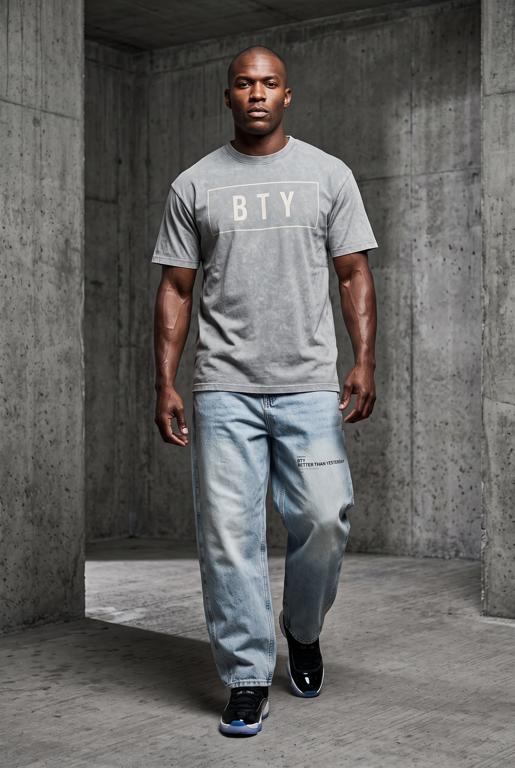 Tenue complète BTY Concept portée — streetwear athlétique