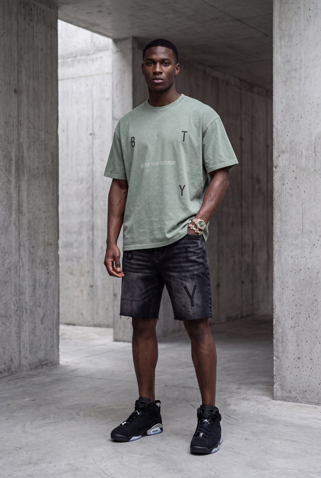 Short en Jean Wide Leg Délavé porté — short BTY Concept, streetwear athlétique