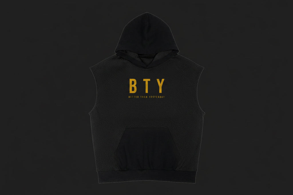 SILENCE — Hoodie Sans Manches BTY sur fond carbone