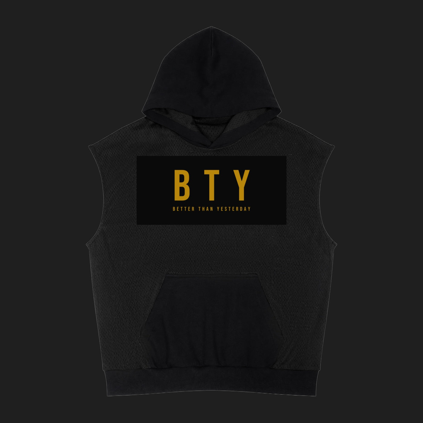 SILENCE — Hoodie Sans Manches BTY sur fond carbone