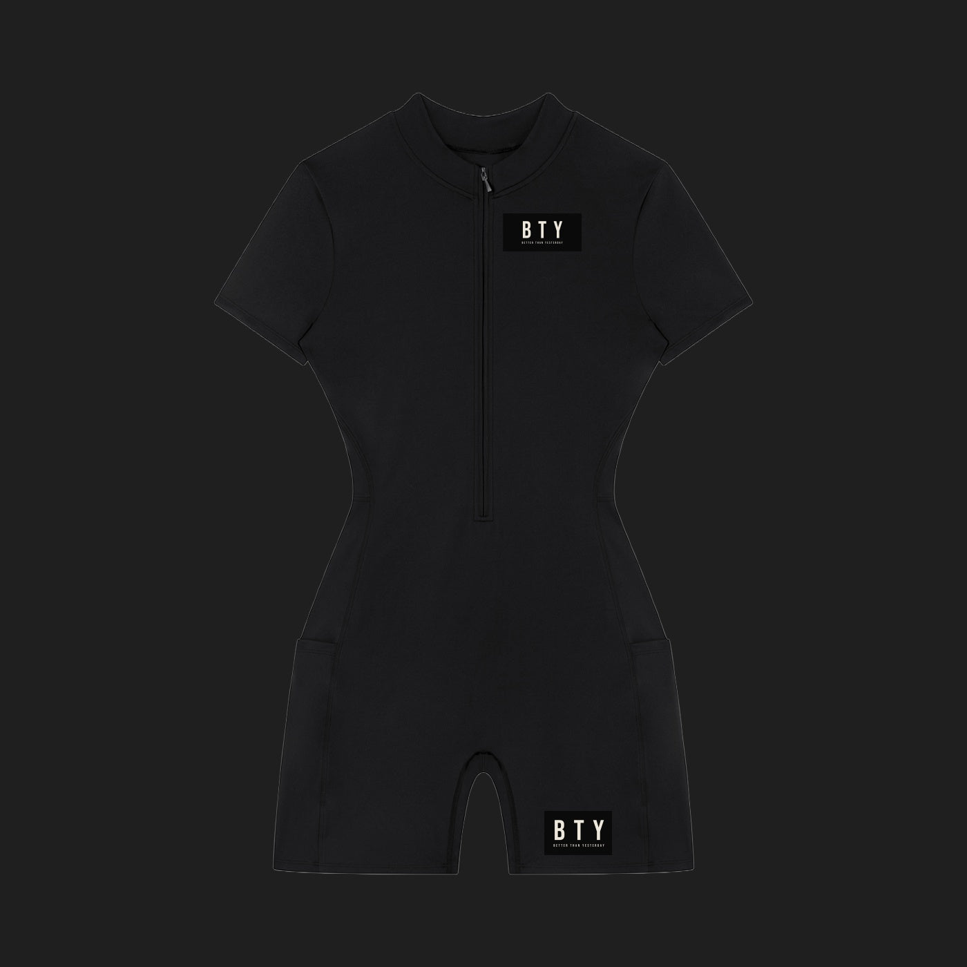 TRÊVE — Romper Quart-Zip, fond Carbon Steel