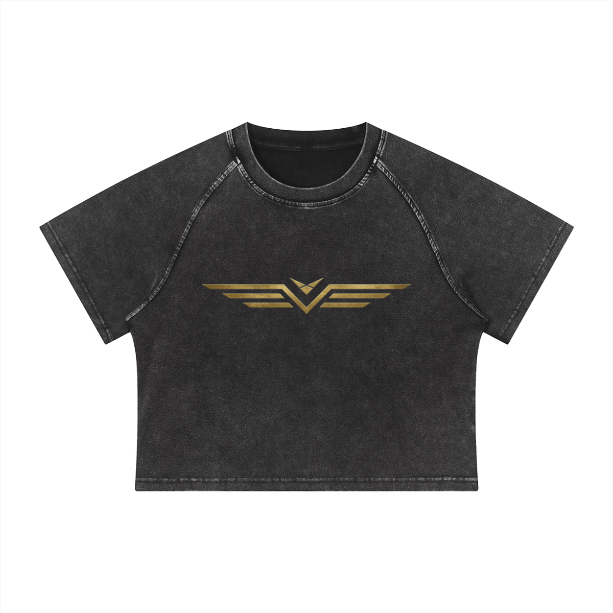 Crop Tee Raglan Délavé Minéral