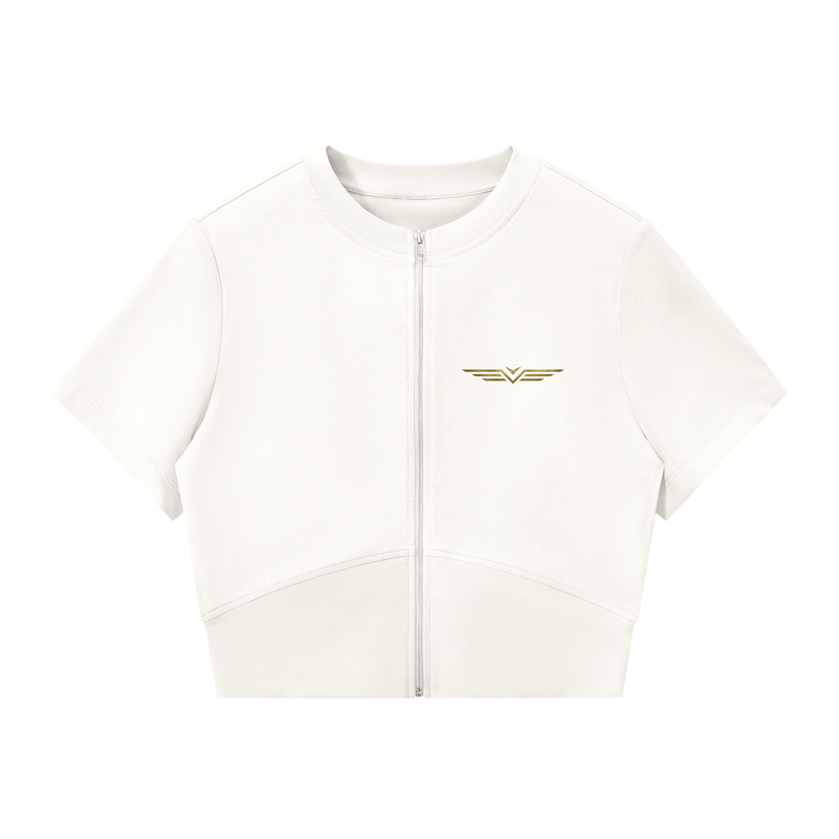 Crop Tee Zippé Découpes