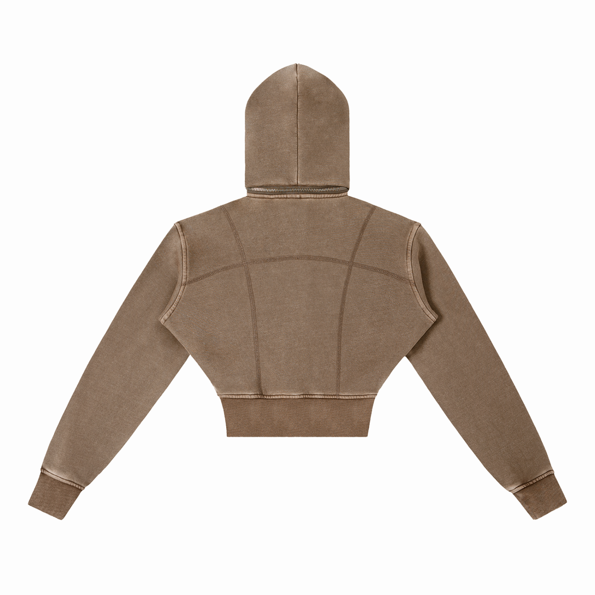 Hoodie Crop Molleton Délavé Vintage