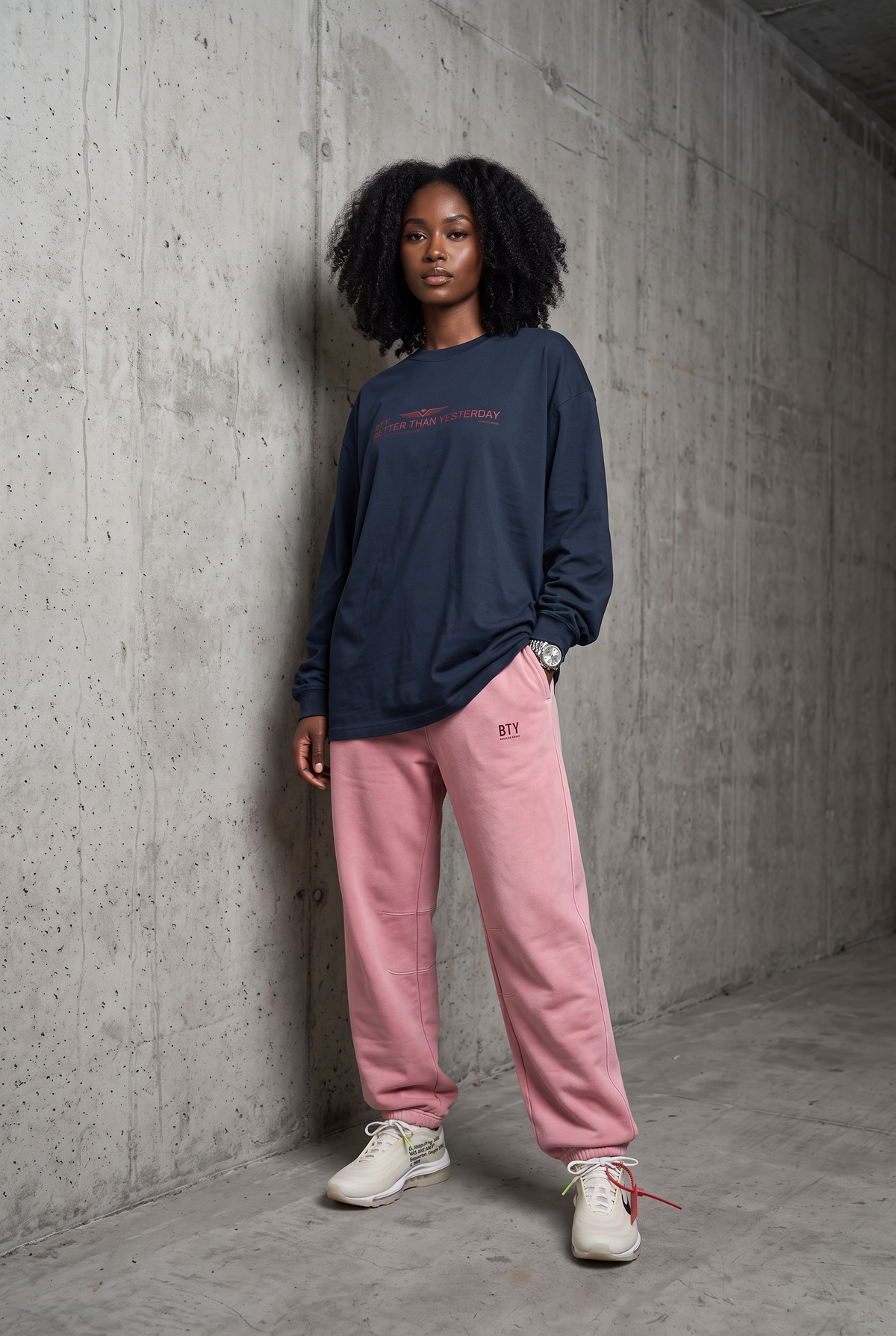 Jogger Barrel Leg Coton Délavé porté — jogger BTY Concept