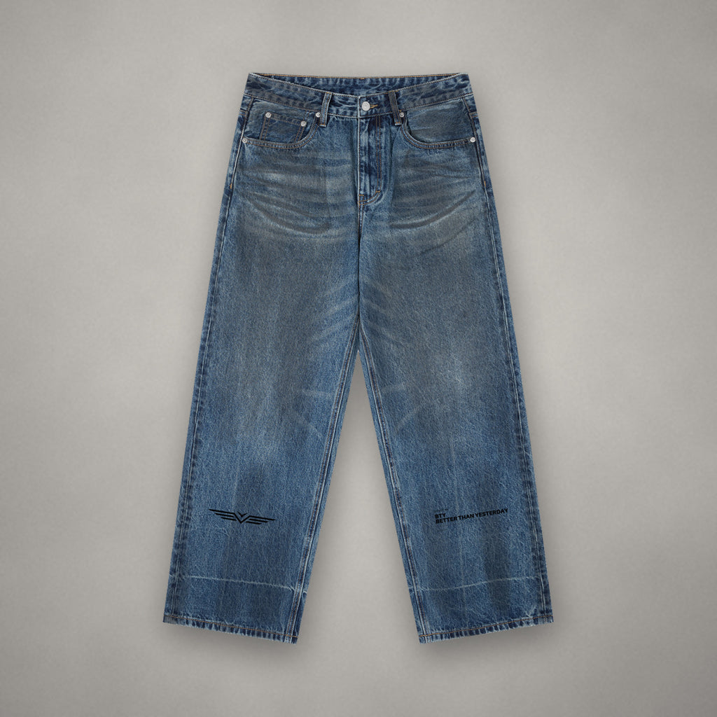 Jean Baggy Délavé Vintage — jean BTY Concept, streetwear athlétique