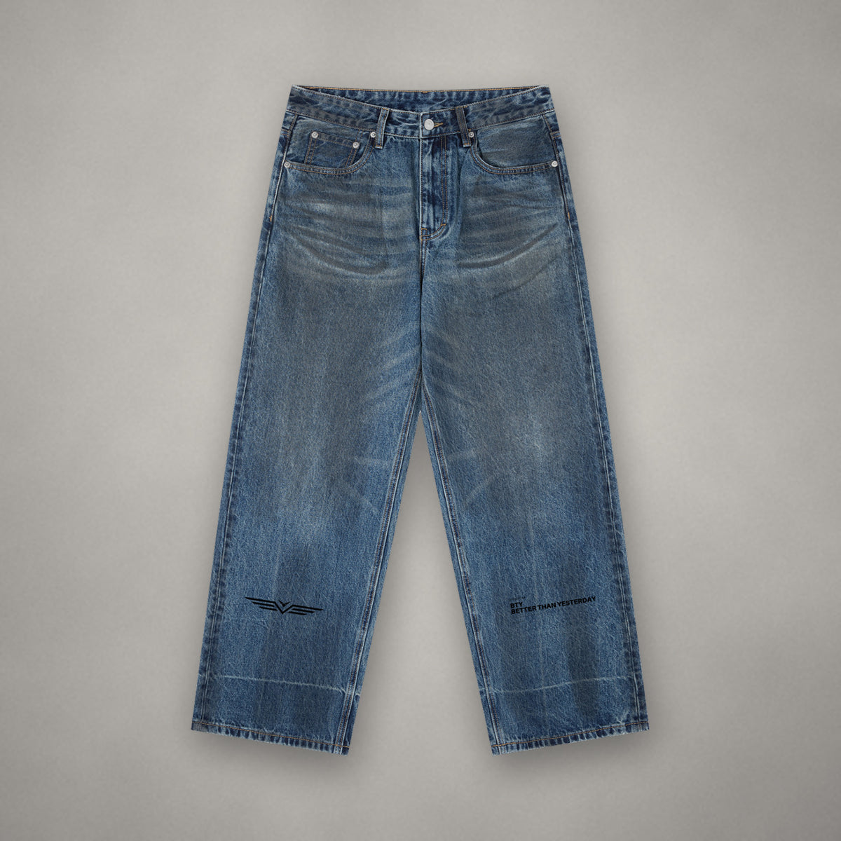 Jean Baggy Délavé Vintage — jean BTY Concept, streetwear athlétique