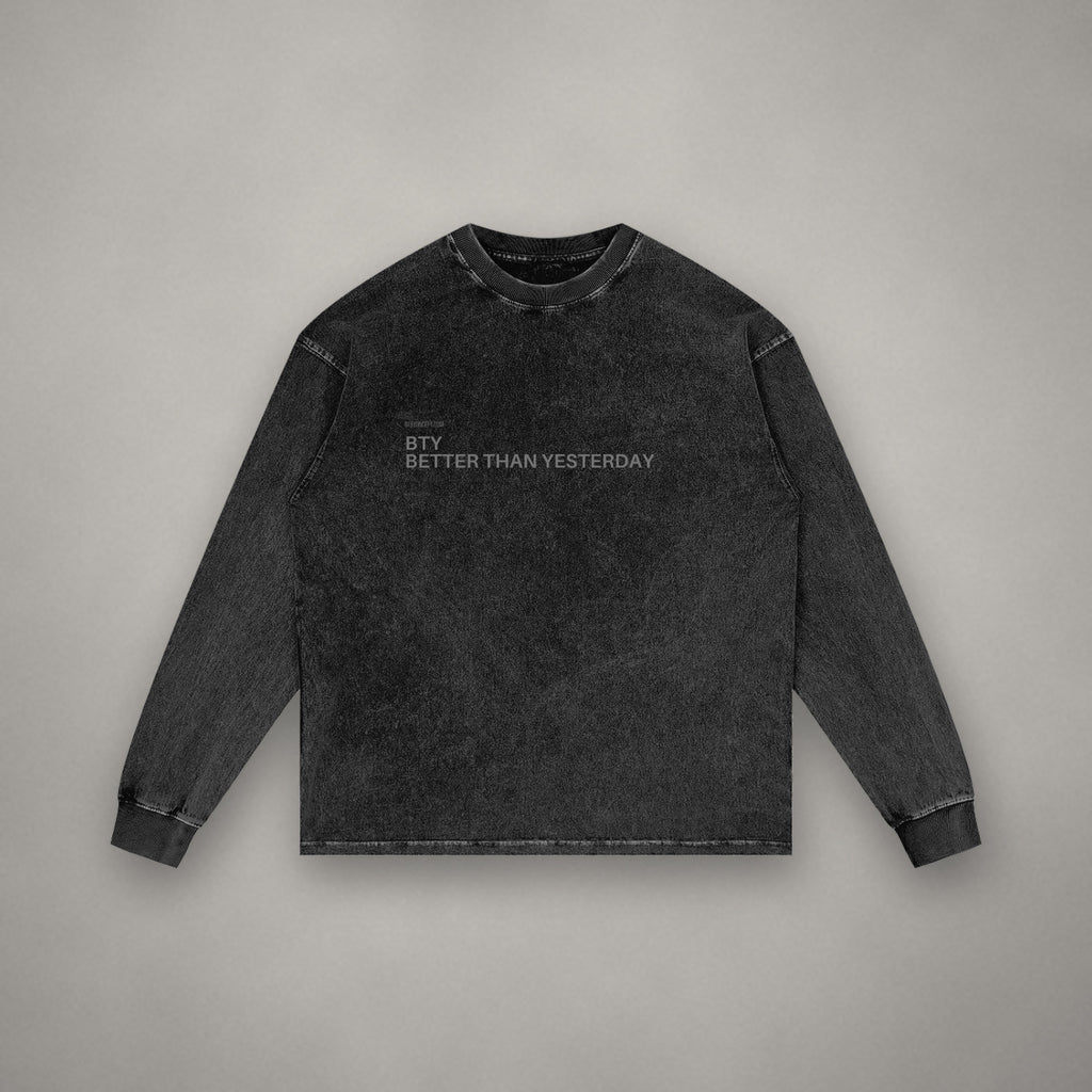 Tee Manches Longues Délavé Acide Manifeste — tee-shirt BTY Concept, streetwear athlétique