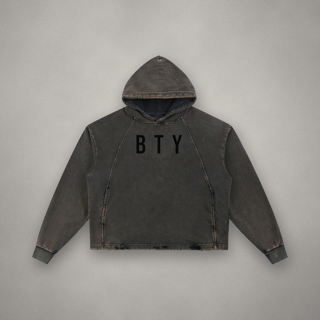 Hoodie Délavé Bords Francs Bloc — hoodie BTY Concept, streetwear athlétique