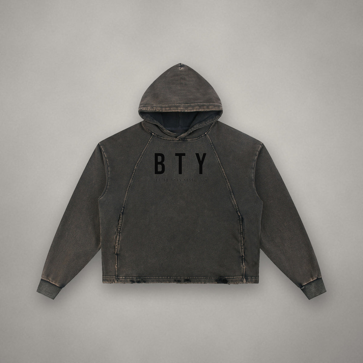 Hoodie Délavé Bords Francs Bloc — hoodie BTY Concept, streetwear athlétique
