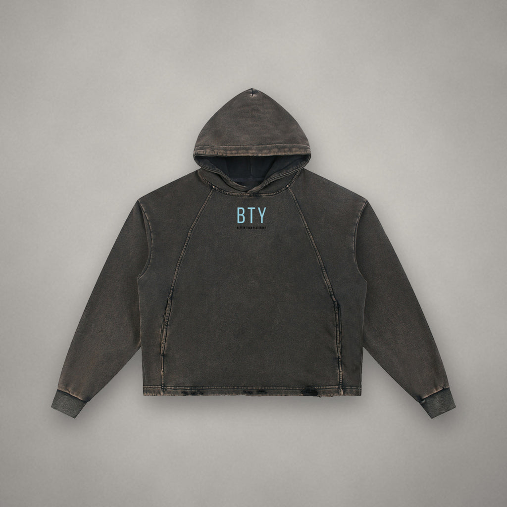 Hoodie Délavé Bords Francs Signature — hoodie BTY Concept, streetwear athlétique