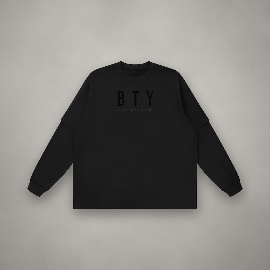Tee Manches Longues Effet Superposé Bloc — tee-shirt BTY Concept, streetwear athlétique