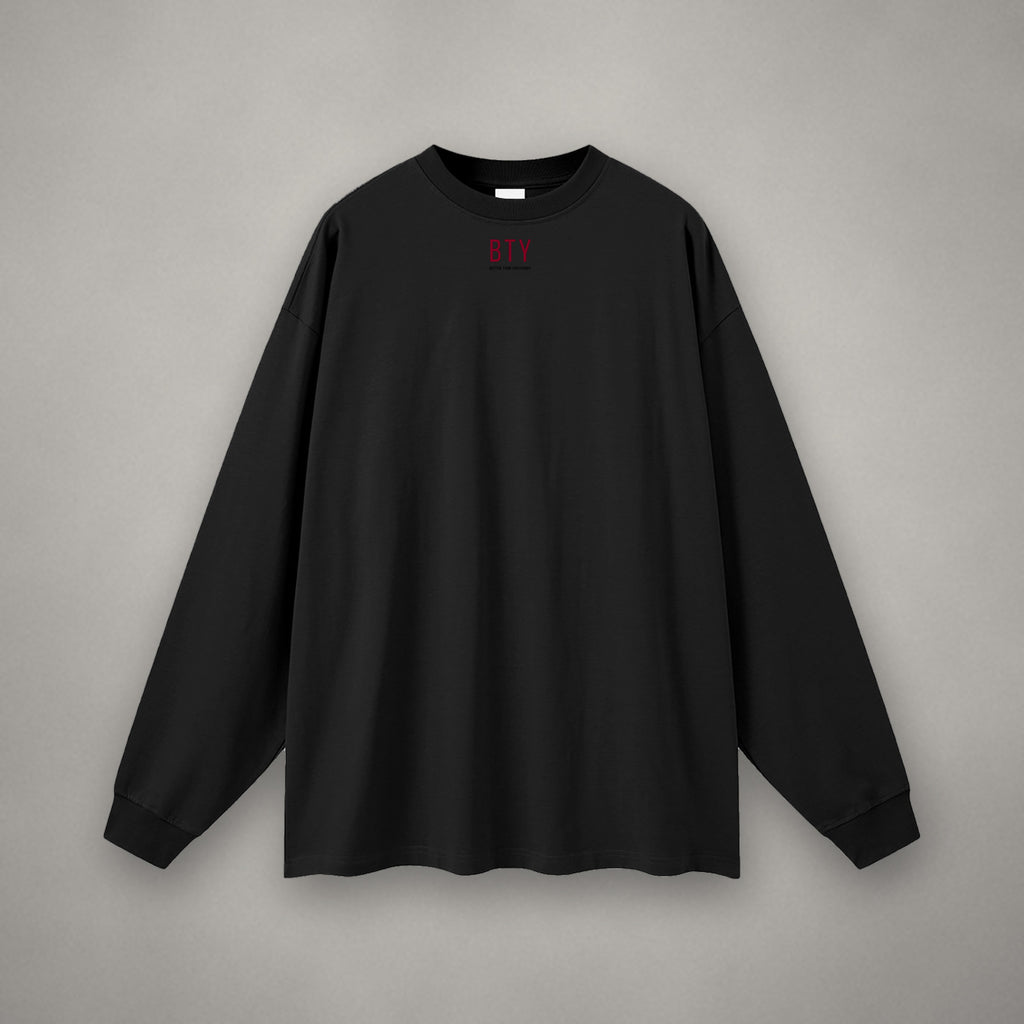 Tee Manches Longues Oversize Signature Rouge — tee-shirt BTY Concept