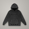 Hoodie Coton Délavé Neige Noir — hoodie BTY Concept, streetwear athlétique