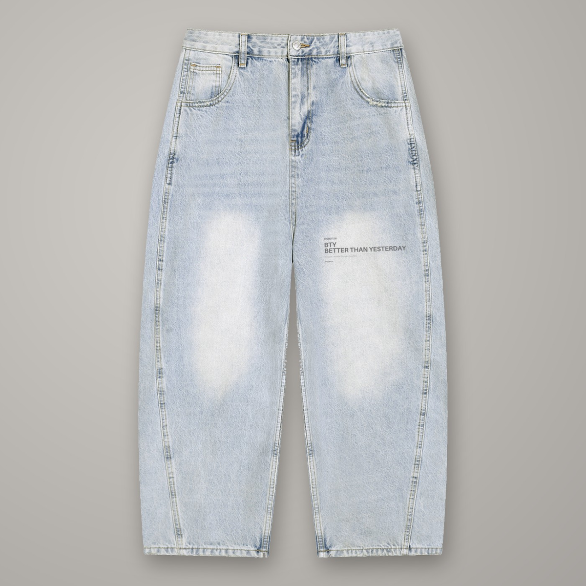 Jean Barrel Leg Délavé Soleil — jean BTY Concept, streetwear athlétique
